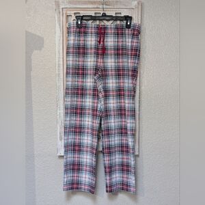 Land's End women's S 6-8 pajama pants red/ blue plaid cotton spandex lounge